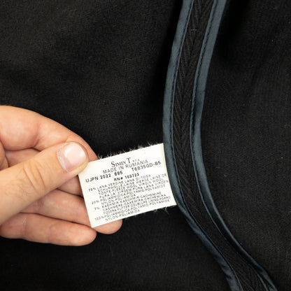 Vintage 2000s Armani Jeans Zip Up Wool Jacket Size L | Large, Black