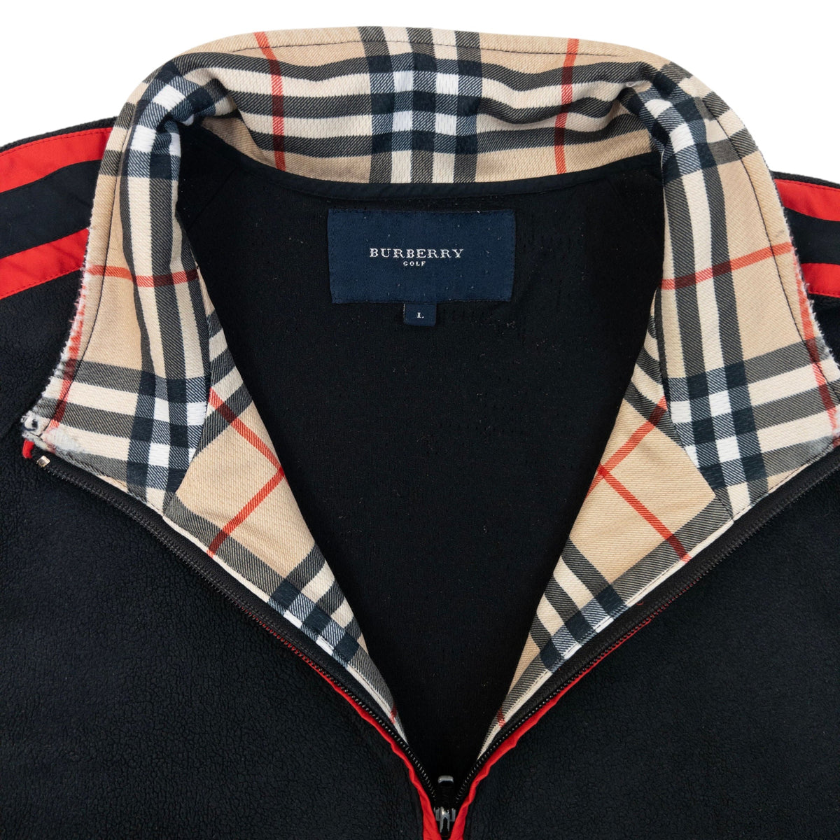 Vintage 2000s Burberry Golf Q Zip Fleece Sweatshirt Size L | Large, Black