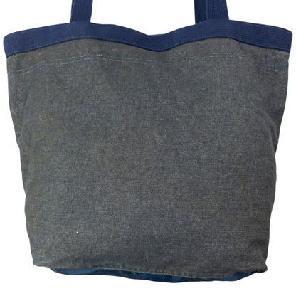 Vintage 90s Hai Sporting Gear By Issey Miyake Denim Shoulder Tote Bag | O/S, Grey