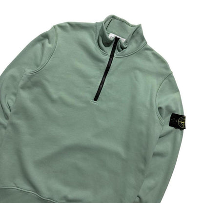 Stone Island Blue Quarter Zip Pullover | Medium, Blue