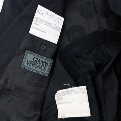 Vintage 90s Gianni Versace Jacket & Trousers Suit Set Size L | Large, Black