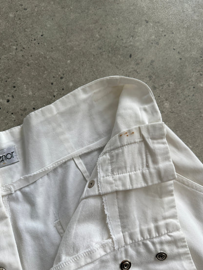 Vintage 1990s Pure Cotton High Waisted Tapered Trousers - W26