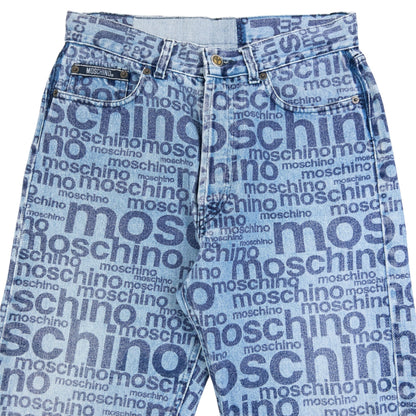 Vintage 2000s Moschino Jeans Monogram Denim Jeans Size W28 | W28, Blue