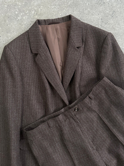 Vintage Pure Wool Stripe Single Breasted Suit - 38R/W30