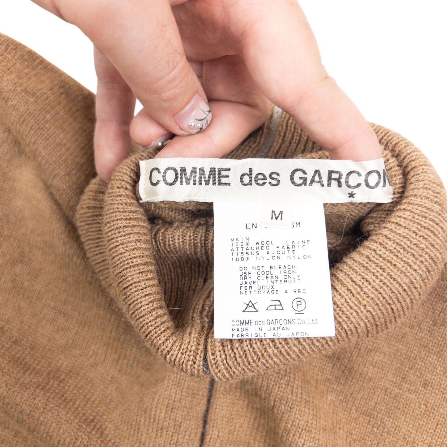 Vintage 90s Comme Des Garçons Knit Turtleneck Jumper Size S | Small, Brown