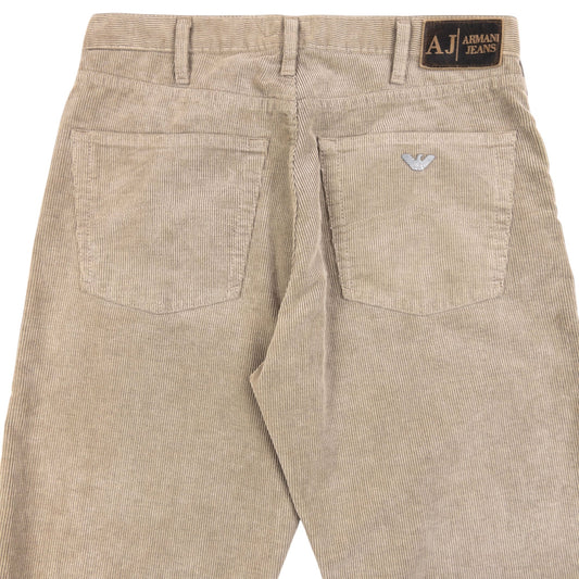Vintage 2000s Armani Jeans Corduroy Trousers Size W30 | W30, Beige