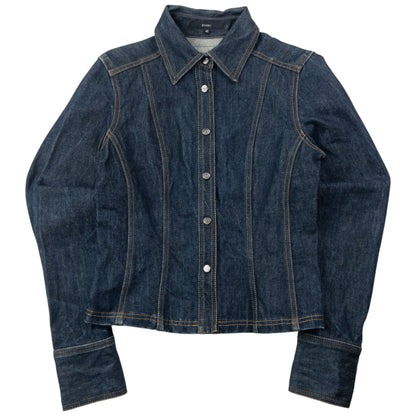 Vintage 90s Gucci By Tom Ford Cropped Denim Jacket Womens Size M | Medium, Navy