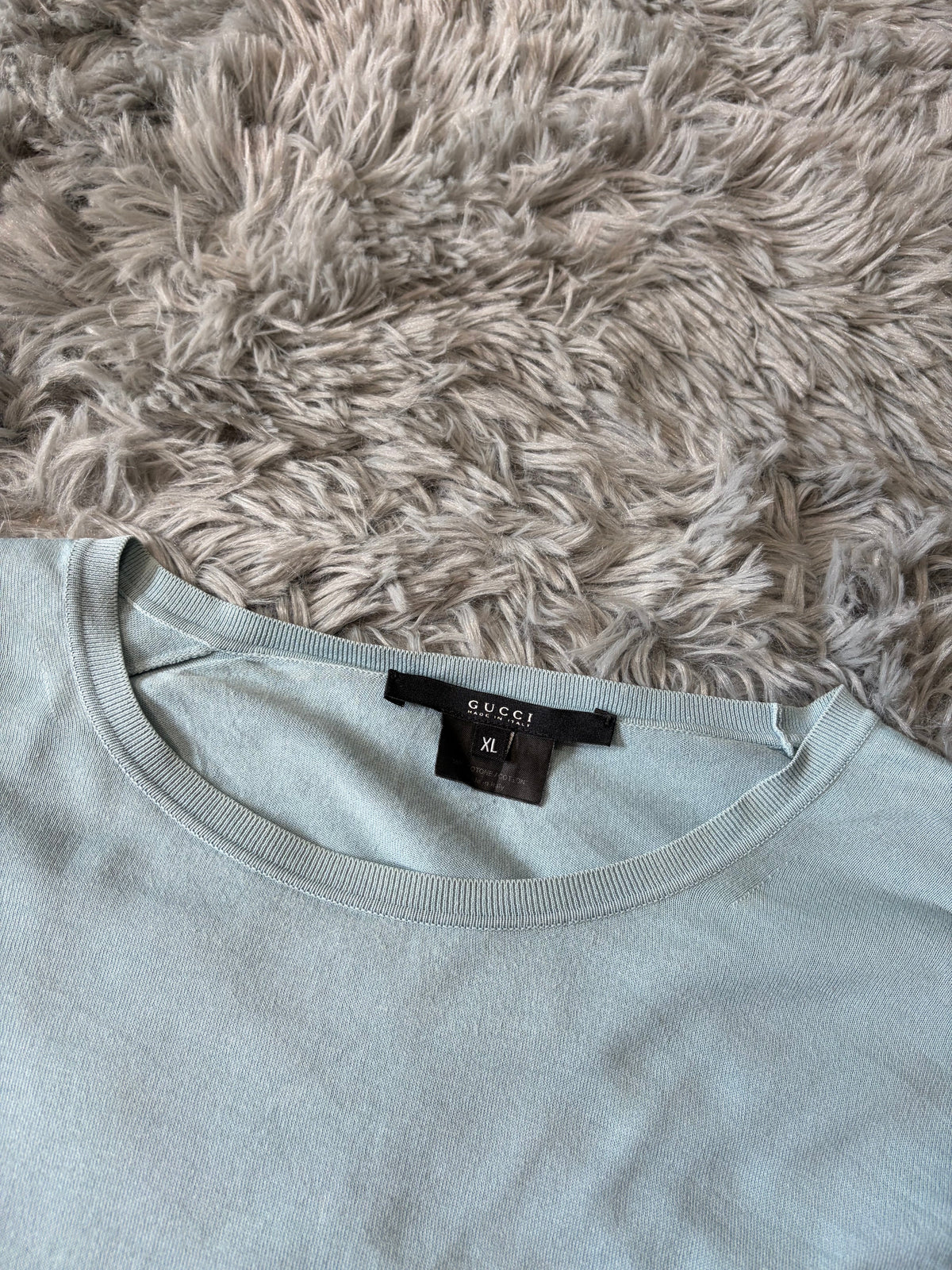 Gucci by Tom Ford 00’s Aqua Blue Light Cotton Knit Jumper - M/L | XL