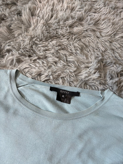 Gucci by Tom Ford 00’s Aqua Blue Light Cotton Knit Jumper - M/L | XL