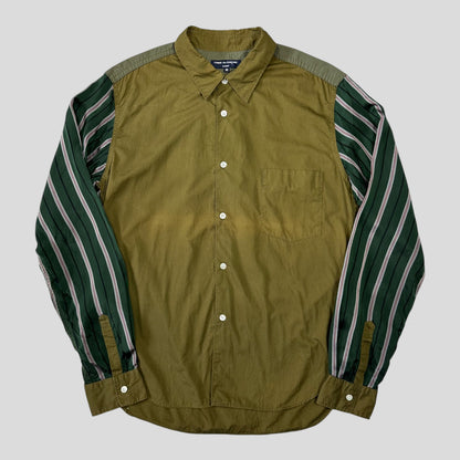 Comme Des Garçons Homme 2009 Rayon Sleeved Panelled Shirt - M | Default Title, Khaki