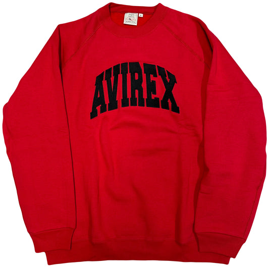 Avirex Spellout Sweatshirt In Red & Black ( XL )