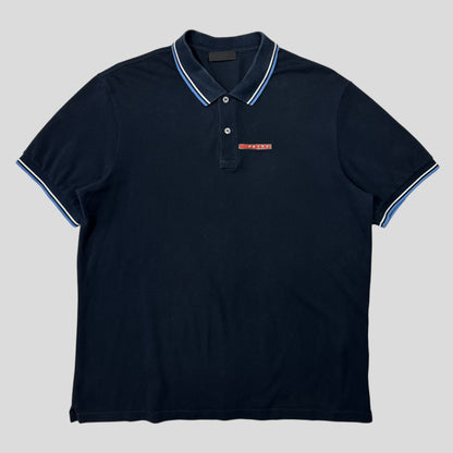 Prada Milano 2017 Navy Red Tab Polo - 3XL (XL/XXL)