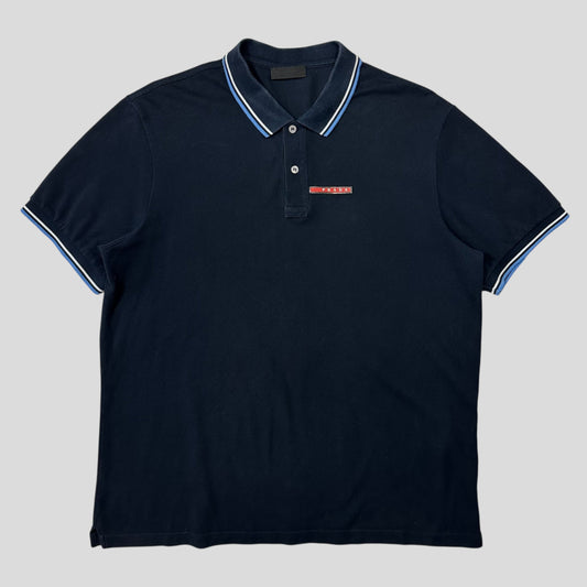 Prada Milano 2017 Navy Red Tab Polo - 3XL (XL/XXL)