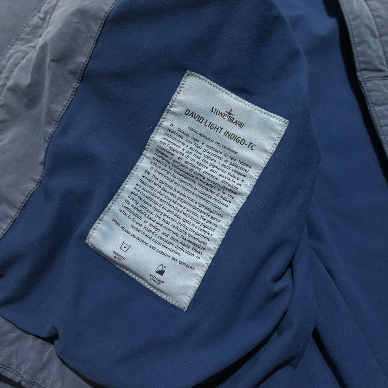 Stone Island David Light Indigo Denim Research Jacket | Small, Indigo