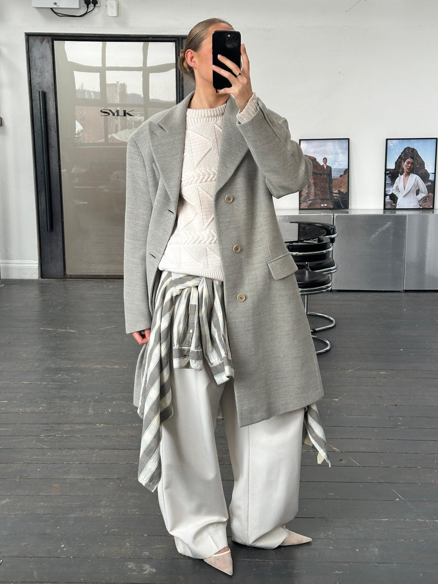 Gianfranco Ferre 1990s Wool Single Breasted Coat - L