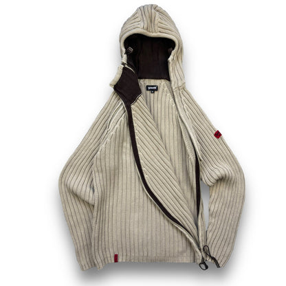 2000's Schott NYC Dual Zip Knitted Balaclava Hoodie (M) | Default Title, Beige