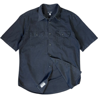 Armani Jeans 00’s Linen Short Sleeve Shirt L | Large, Navy