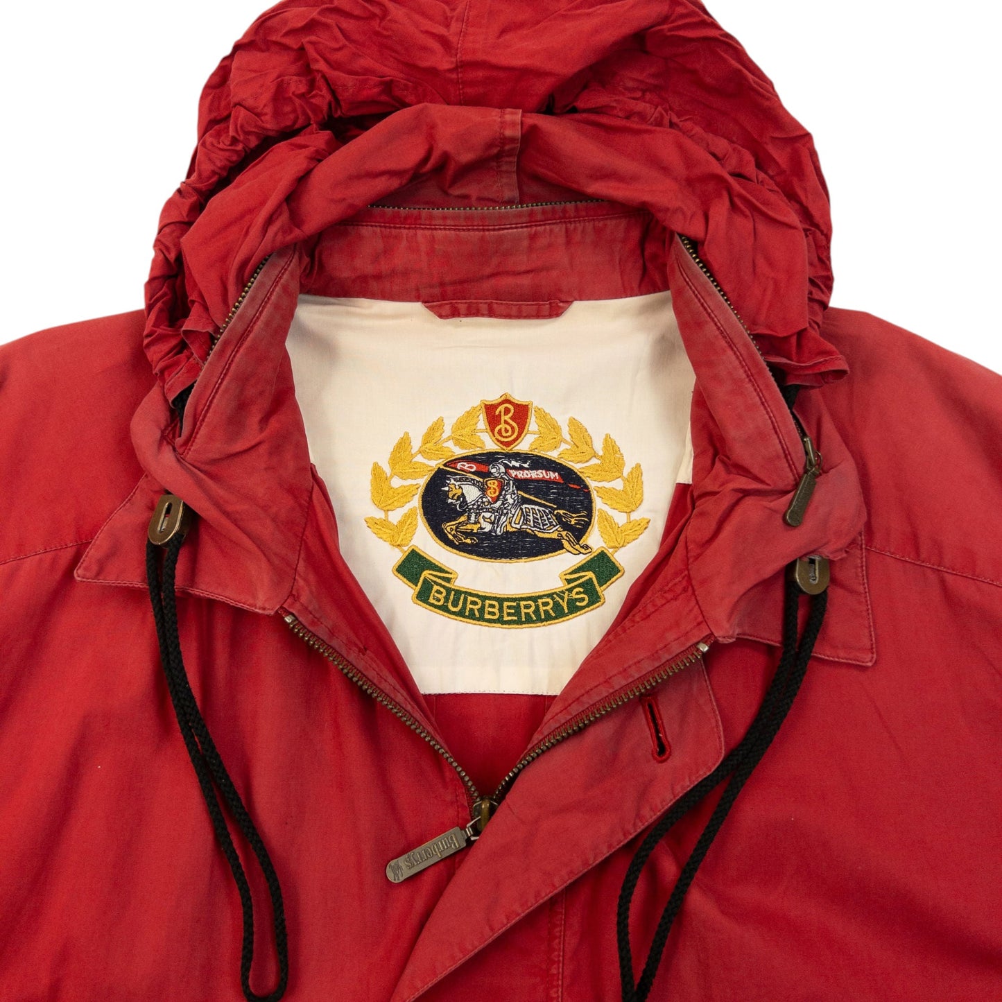 Vintage 90s Burberry Zip Up Jacket Size L | Large, Red