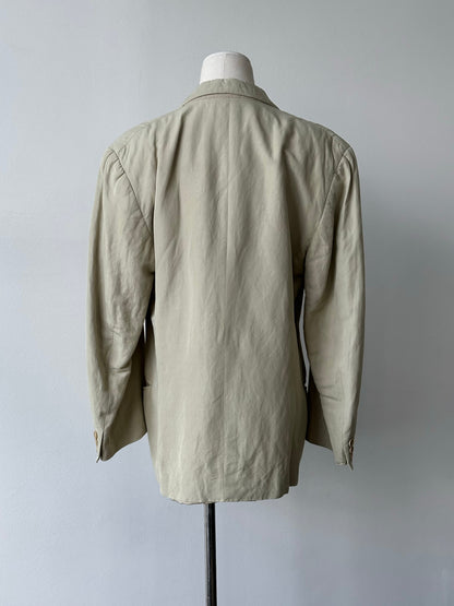 Emporio Armani 1990s Linen Single Breasted Blazer - M