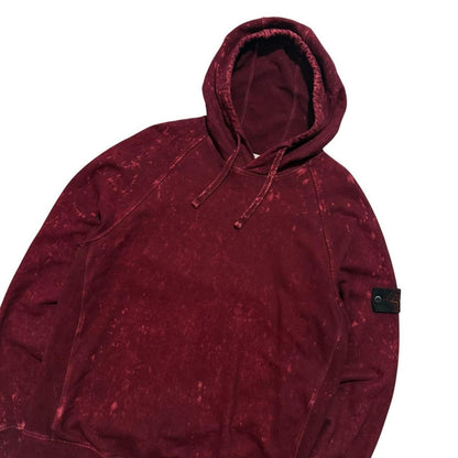 Stone Island Tye dye Pullover Hoodie | Large, Burgundy