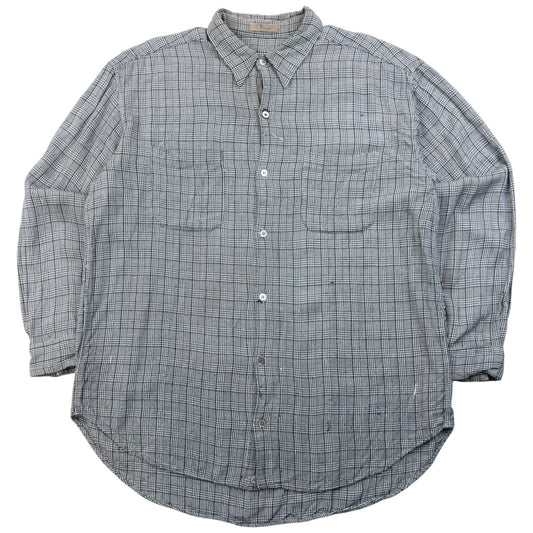 Vintage 90s Y's For Men By Yohji Yamamoto Long Sleeve Button Up Shirt Size L | Large, Grey