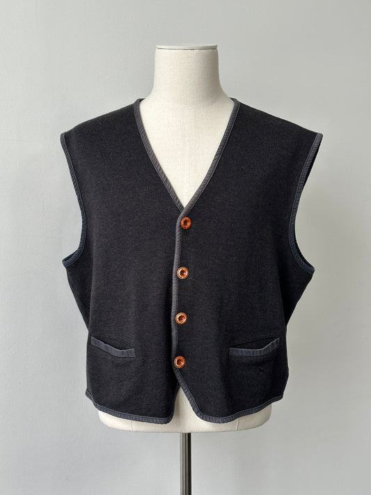 Burberry 1990s Wool Knit Logo Waistcoat - L