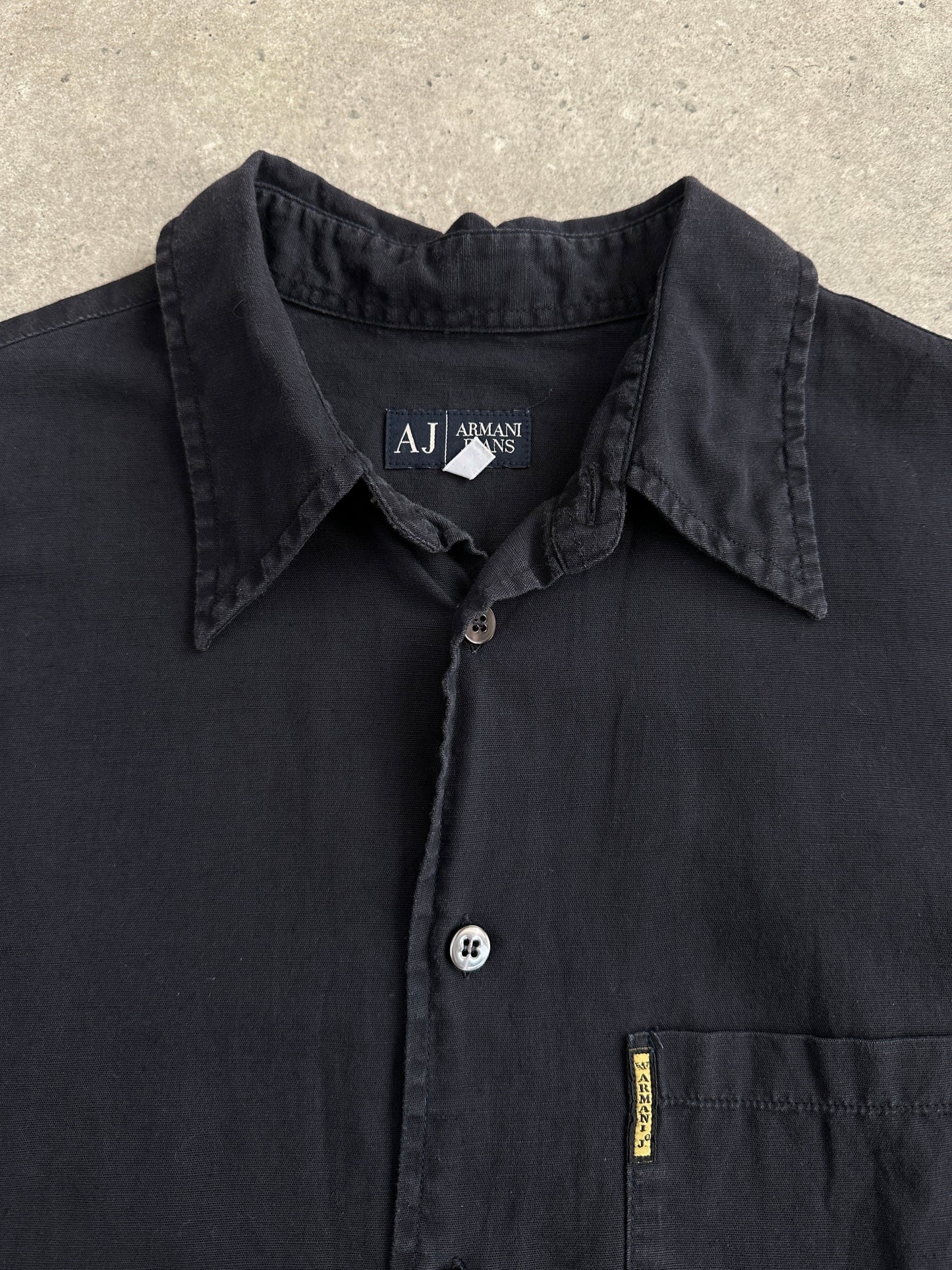 Armani Jeans Cotton Linen Logo Shirt - M/L