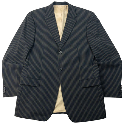 Vintage 2000s Hugo Boss Rossellini Movie Pinstripe Jacket & Trousers Suit Set Size XL | XL, Brown