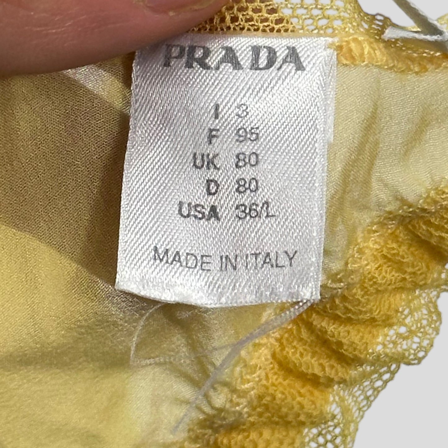 Prada Milano Topaz Silk Sheer Unlined Bra