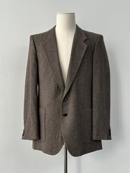 Yves Saint Laurent Menswear 1990s Pure Wool Herringbone Blazer - 42R