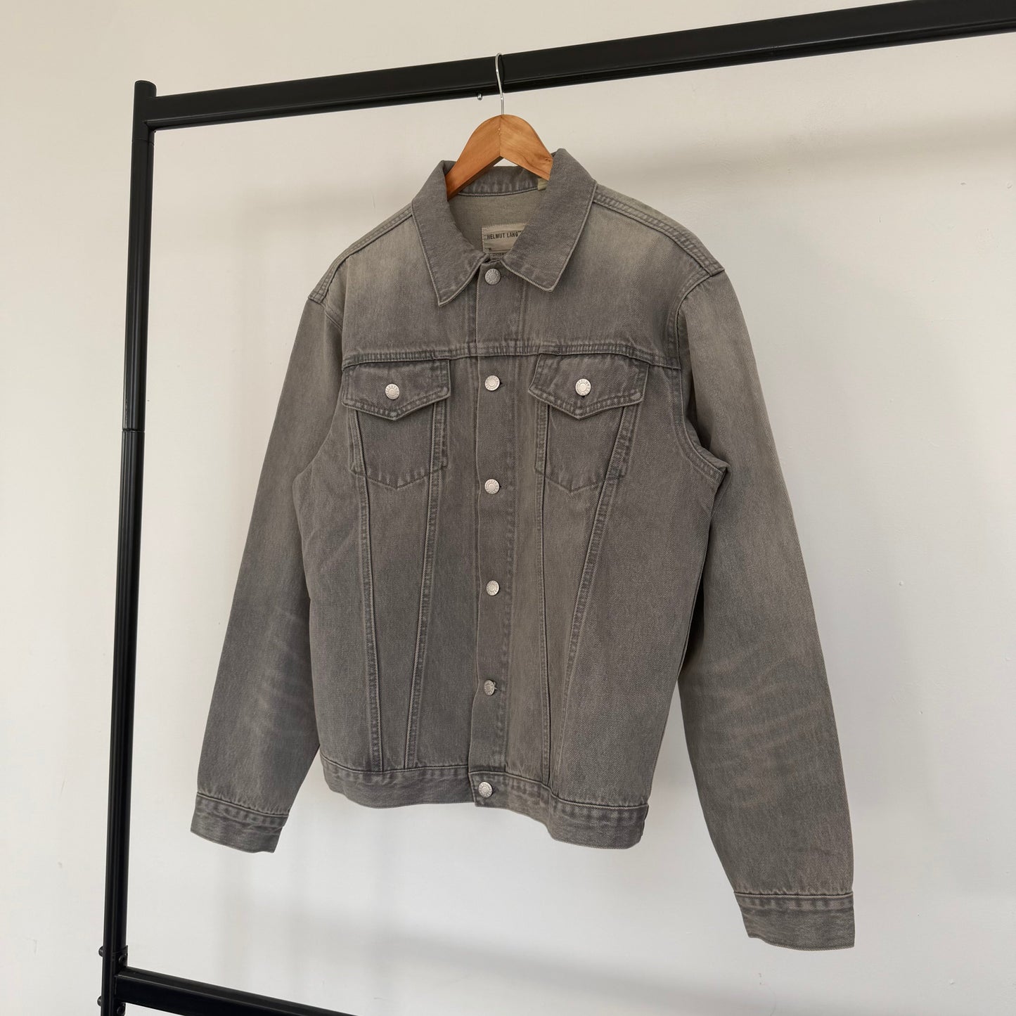 fw1999 helmut lang washed denim jacket | O/S, Grey