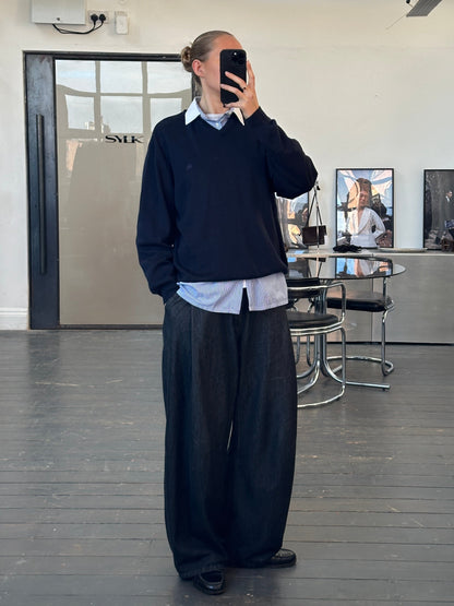 Burberry London 2000s Merino Wool V Neck Knitted Jumper - XL