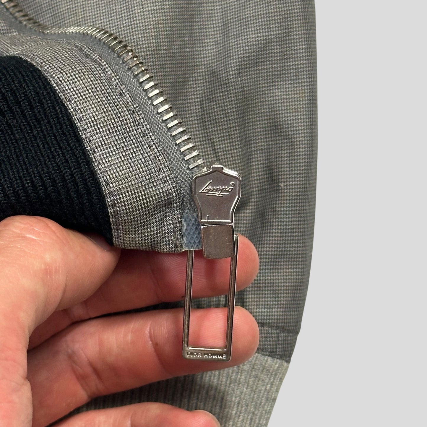 Dior Homme 2010 Bee Varsity Microcheck Cotton Bomber Jacket - M | Default Title, Grey