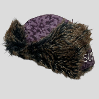 Supreme 2014 Liberty Leopard Corduroy Stash Pocket Trapper Hat | Default Title, Purple