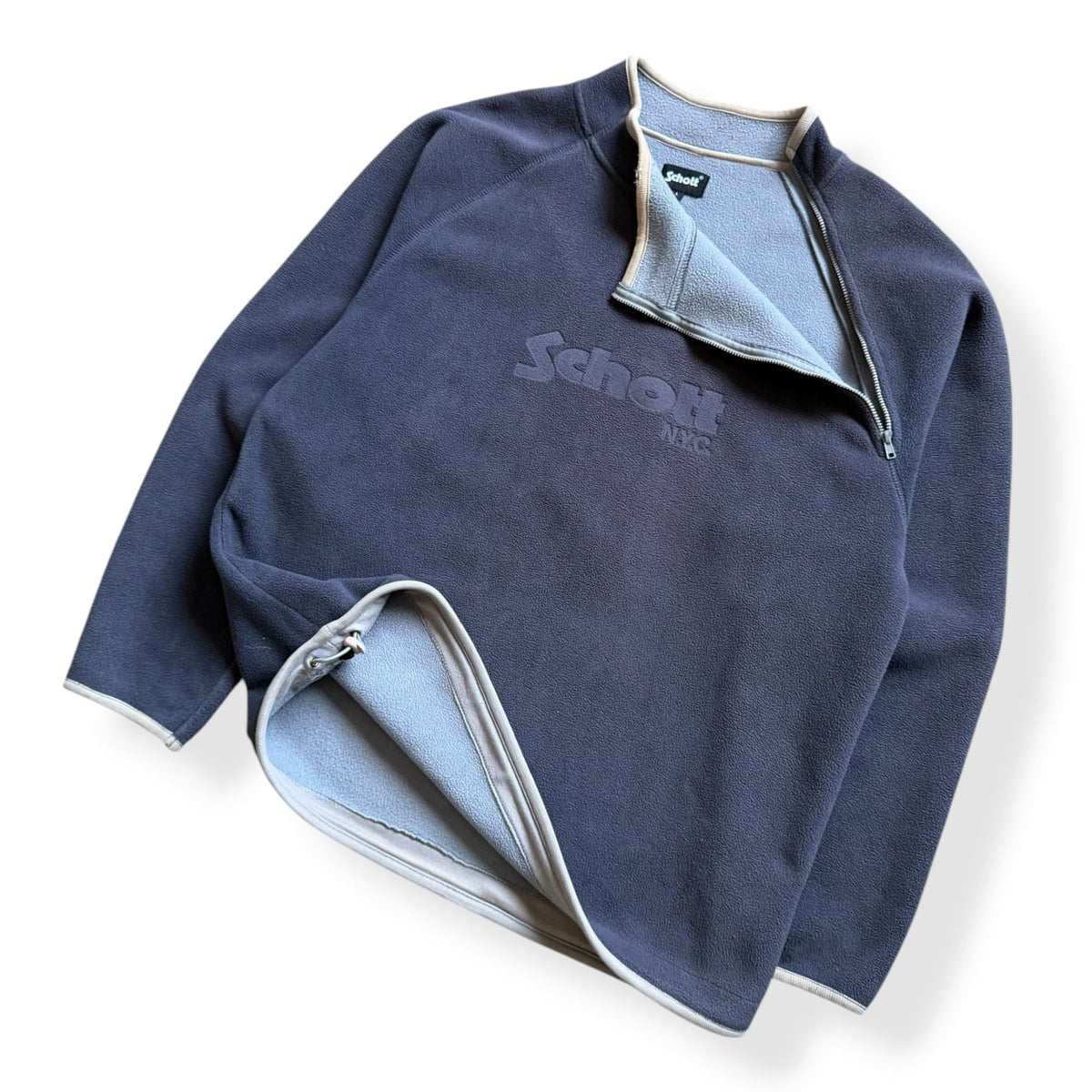2000's Schott Asymmetric Zip Fleece Sweatshirt (L) | Large, Red