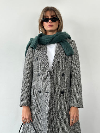 MAX&Co Wool Blend Tweed Double Breasted Coat - M