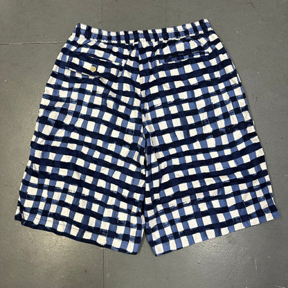 Uniqlo X Marni Wide Fit Check Shorts In Blue ( S )