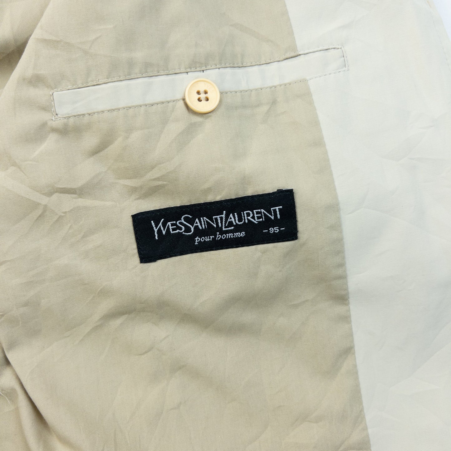 Vintage 90S YSL Yves Saint Laurent Harrington Jacket Size S | Small, Cream