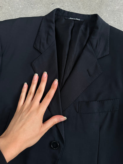 Yves Saint Laurent Pour Homme 1990s Pure Wool High Neck Blazer - 38R/M