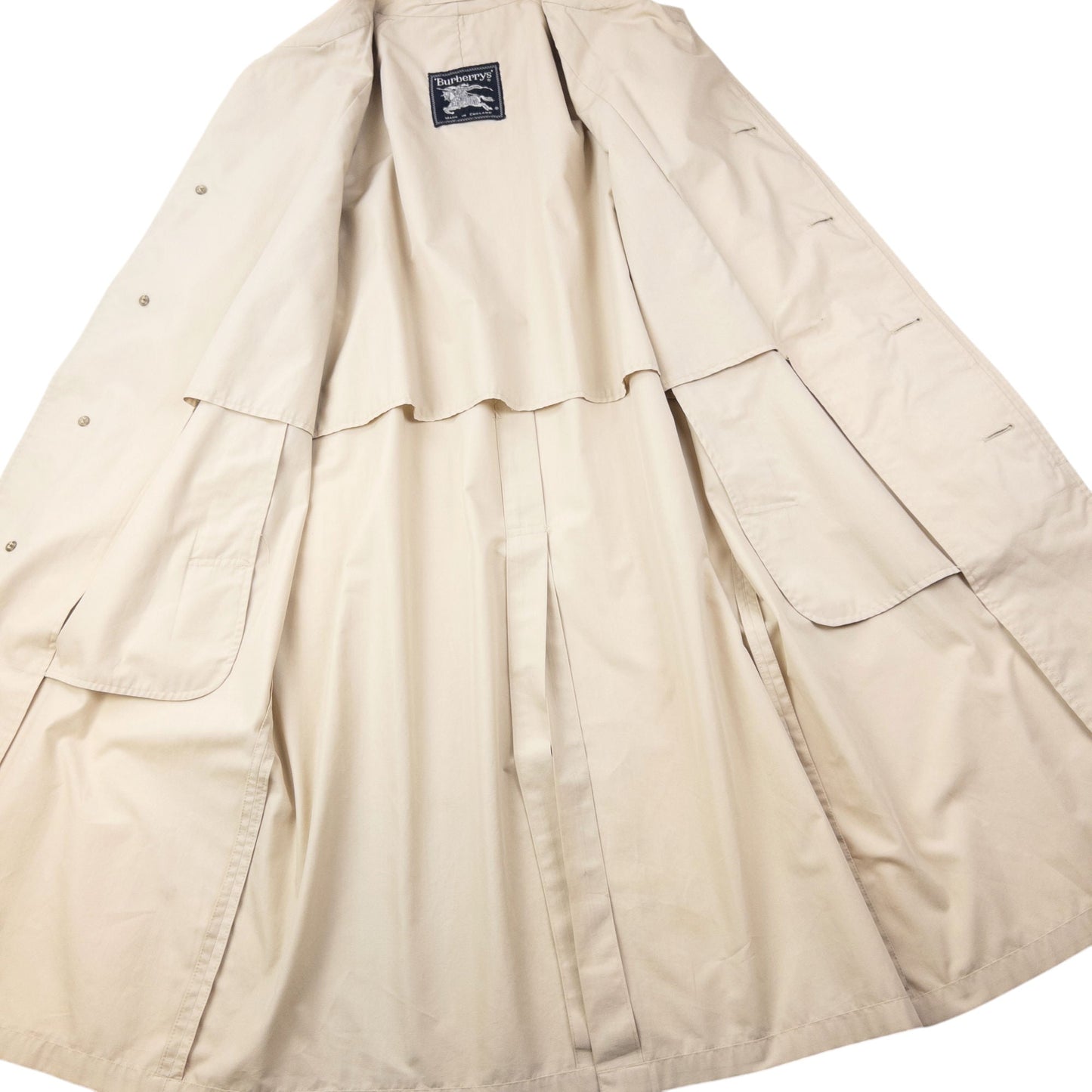 Vintage 90s Burberry Button Up Trench Jacket Size L | Large, Cream