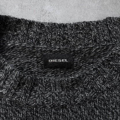 DIESEL DISTRESSED KNIT JUMPER | O/S, Grey