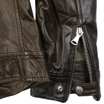Vintage 2000s Dolce & Gabbana Zip Up Leather Jacket Size M | Medium, Brown