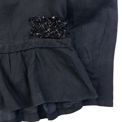 Vintage 2000s Prada Sequin Linen Jacket Womens Size S | Small, Black