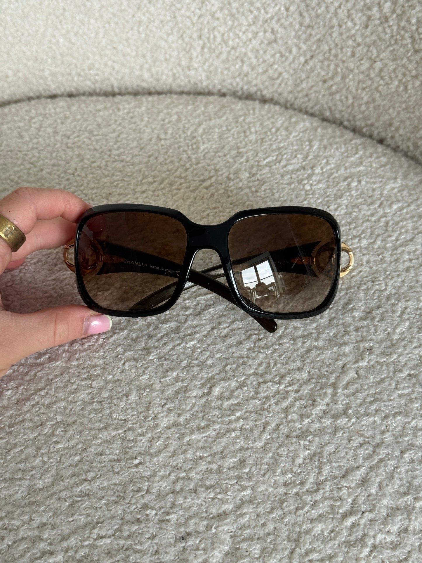 2000s Chanel Oversized Shield Sunglasses | O/S, Brown