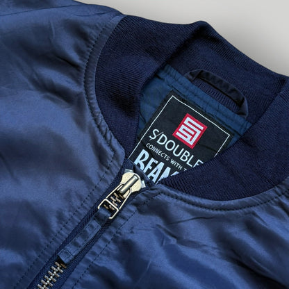 AW/10 Beams x S Double Bomber Jacket S | O/S, Navy