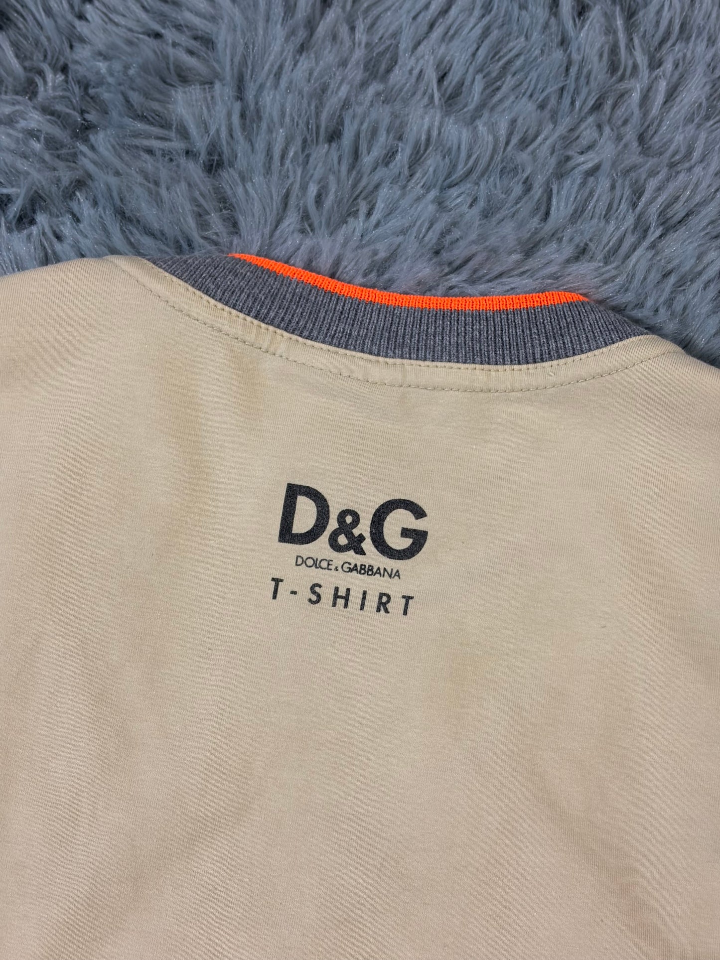 D&G 00’s Palm Tree Beach Graphic Ringer T-shirt - S | O/S, Multicoloured