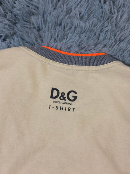 D&G 00’s Palm Tree Beach Graphic Ringer T-shirt - S | O/S, Multicoloured