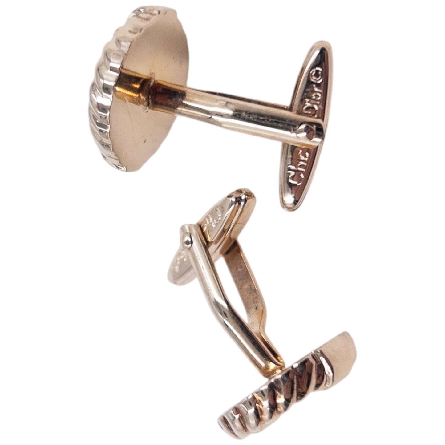 Vintage 90s Dior Embossed Cufflinks | O/S, Gold