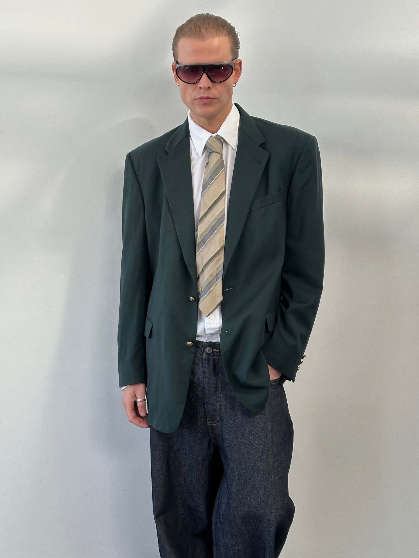 Burberry 1990s Pure Wool Bespoke Button Blazer - 44L