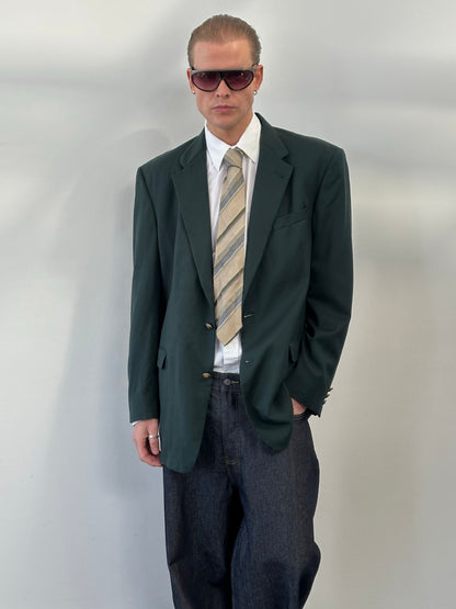Burberry 1990s Pure Wool Bespoke Button Blazer - 44L